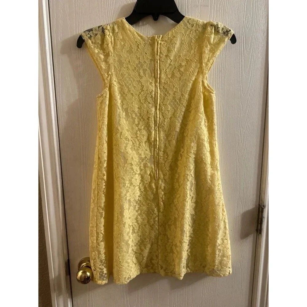 Girls Yellow Lace Children’s Place A Line Dress Size 10-12 L
